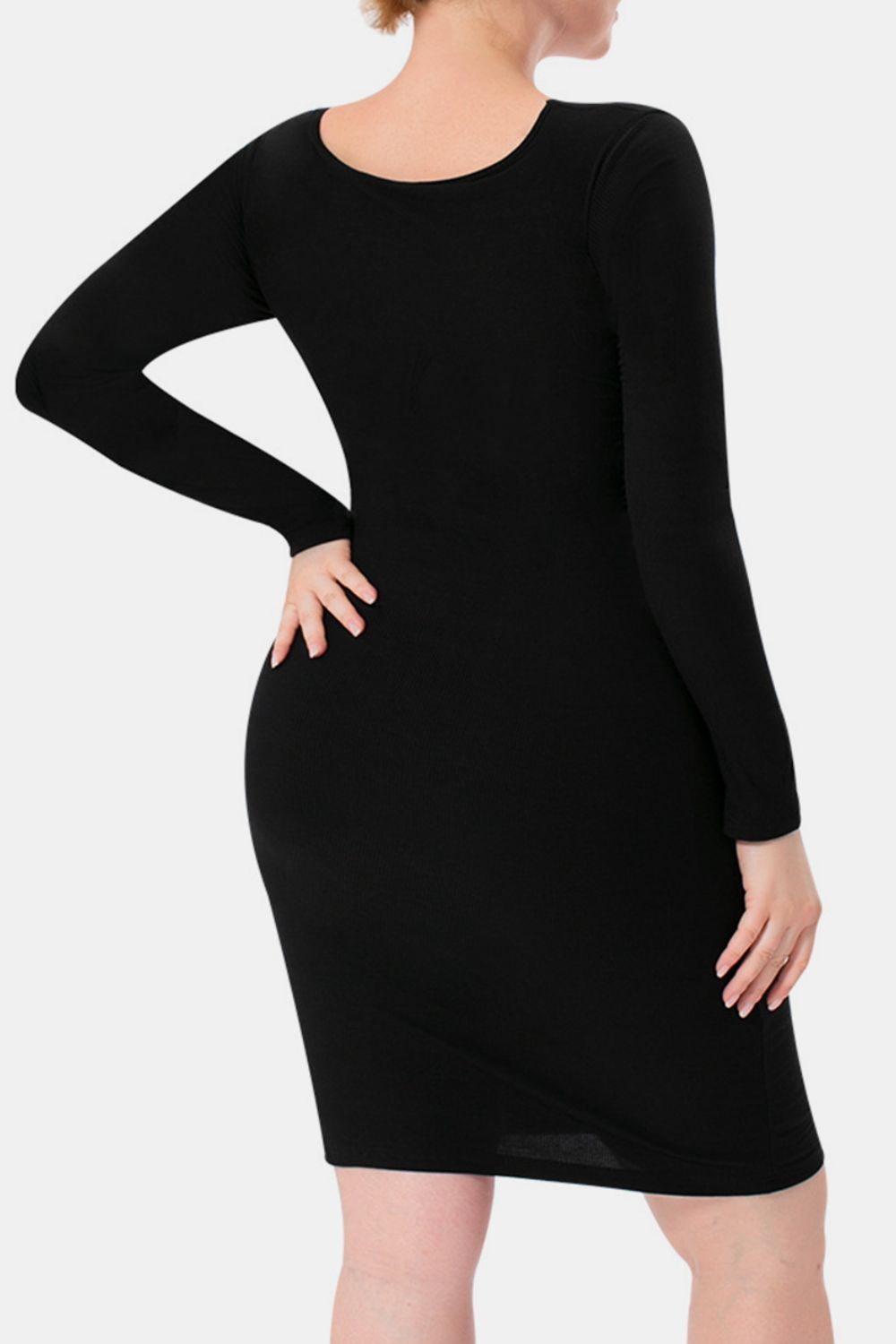 Basic Bae Shapewear Square Neck Long Sleeve Dress
