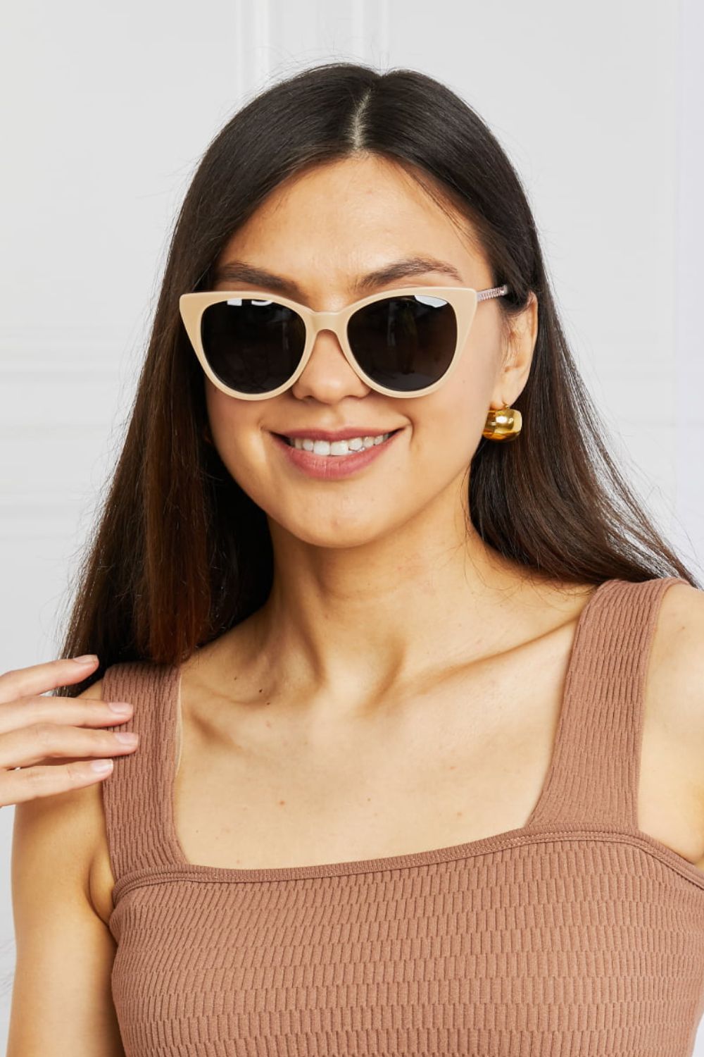 Sassy Cat-Eye Acetate Frame Sunglasses