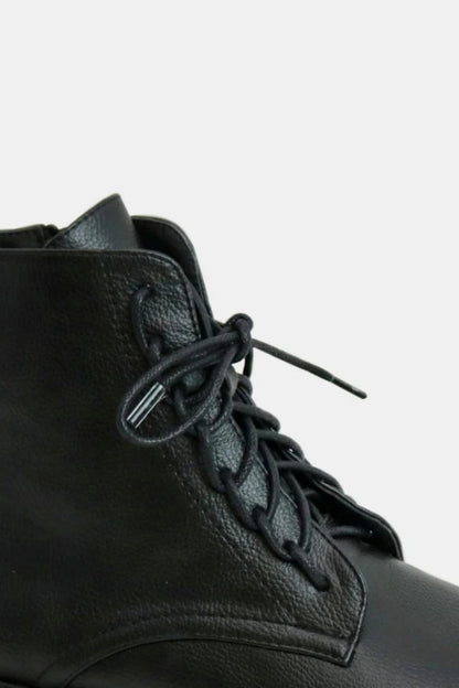 Beast Fashion Faux Leather Lace-Up Boots