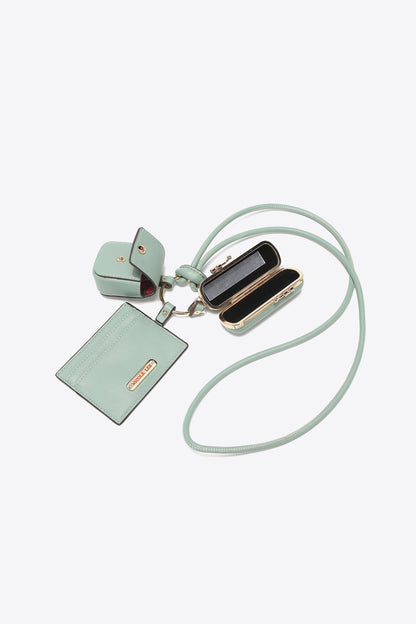 Nicole Lee Vegan Leather 3-Piece Lanyard Set