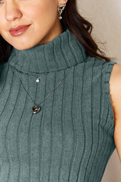 Basic Bae Ribbed Turtleneck Tank Top